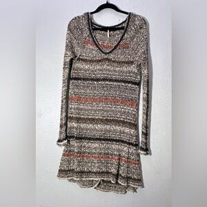 Free People Knit pullover tunic dress long sleeve Layer Festival Gypsy Small